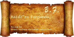 Balázs Fernanda névjegykártya